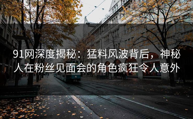 91网深度揭秘：猛料风波背后，神秘人在粉丝见面会的角色疯狂令人意外
