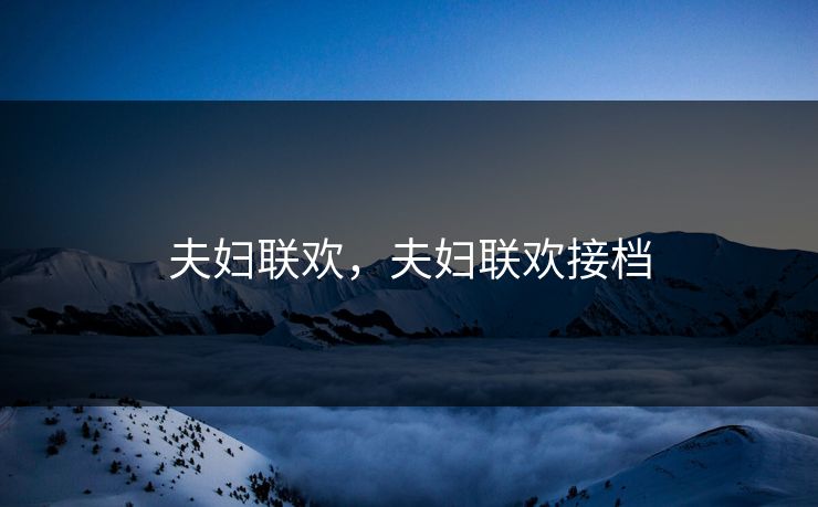 夫妇联欢，夫妇联欢接档
